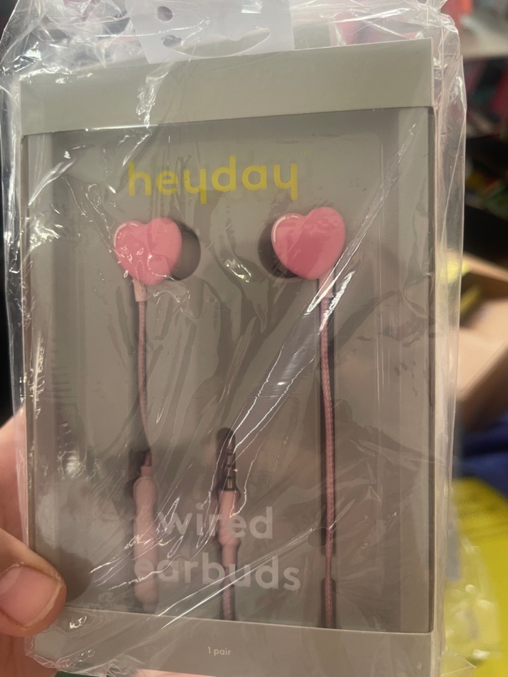 heyday Pink Heart Wired Earbuds